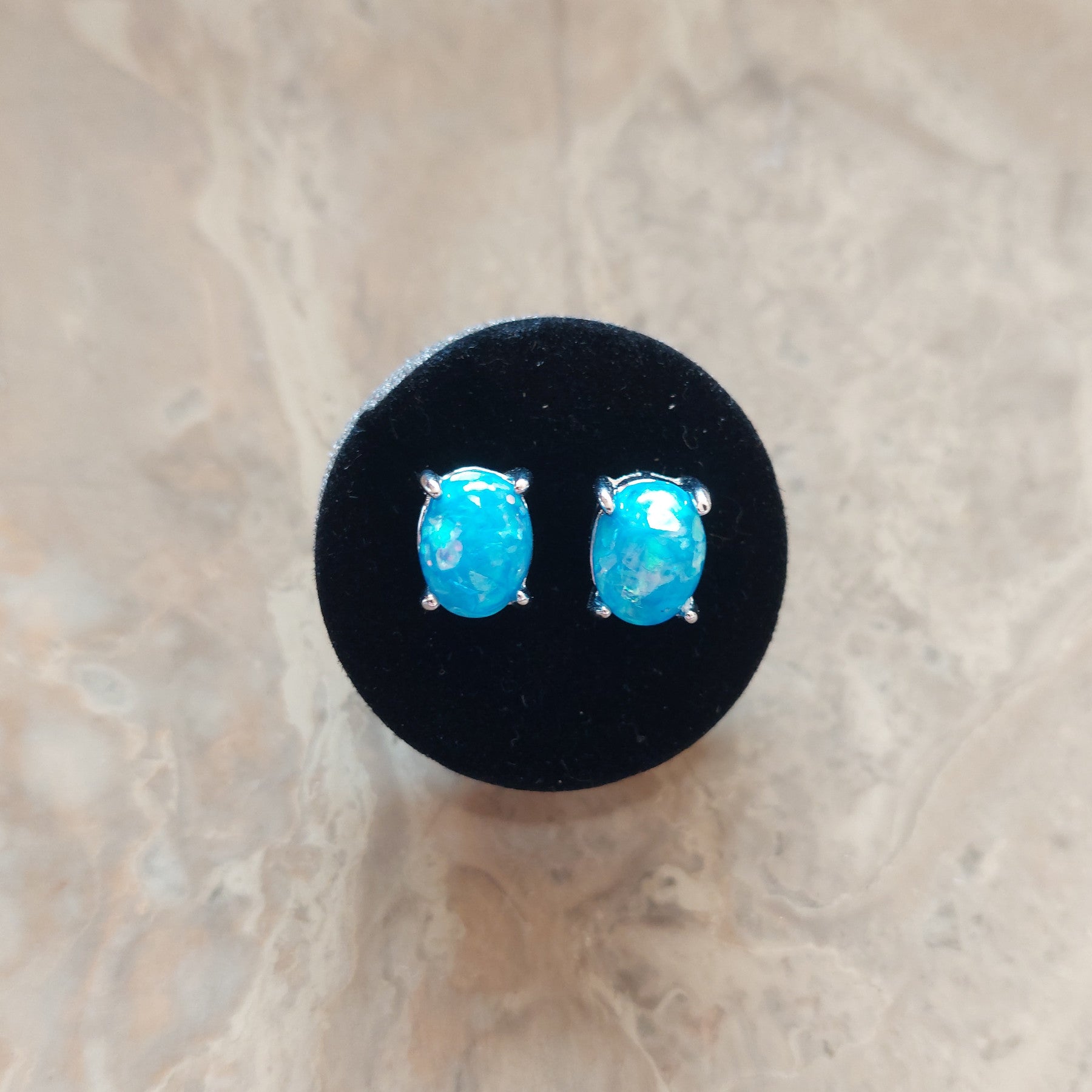 Blue Opal Earrings