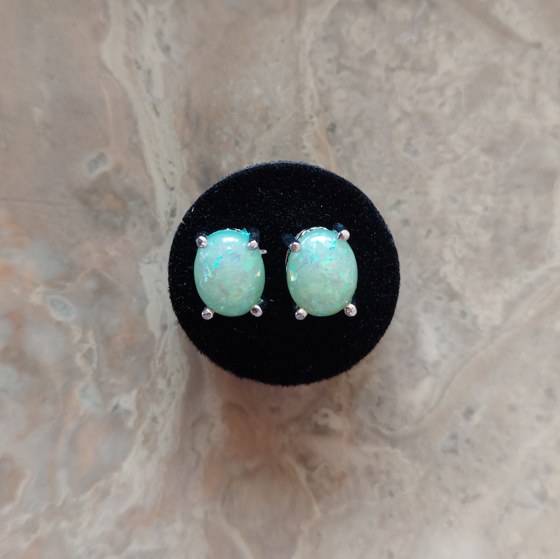 Green Opal Earrings